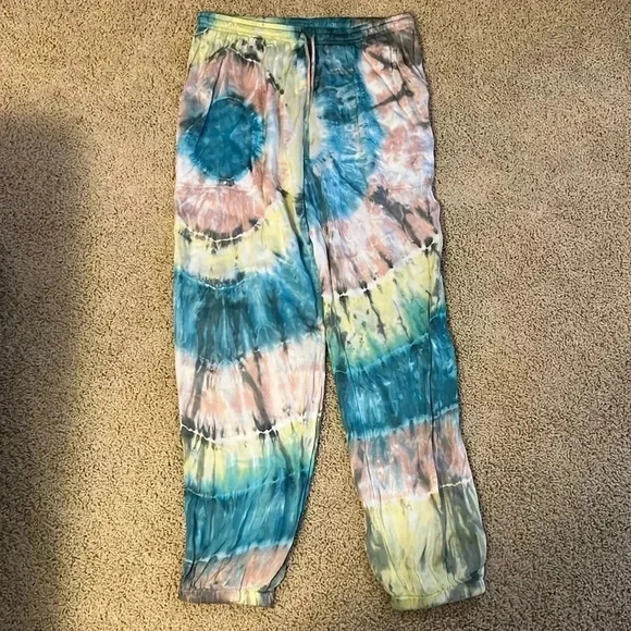 Olivaceous Pants - NWT Tie Dye Olivaceous silky pants